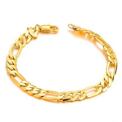 China Cheap Simple Figaro Link Bracelet Gold Plating Long Hip Hop Jewelry Hip Hop Rock Chain For Men for sale