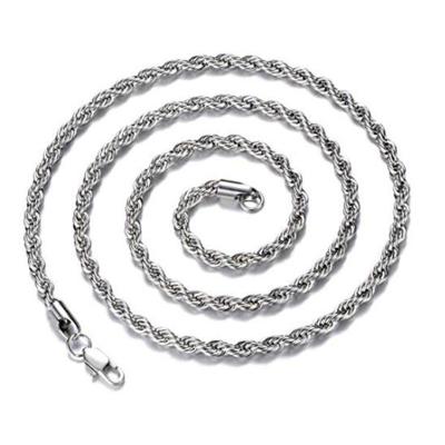 China Stainless Steel Stainless Steel Necklace Twist Chain Rope For Men Women Jewelry for sale