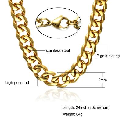 China Wholesale Stainless Steel Gold Neck Chain Designs Gold Jewelry 316L Stainless Steel Chain for sale