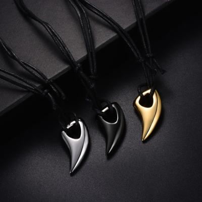 China Trendy Stainless Steel Necklace For Men Spear Wolf Teeth Pendant Adjustable Chains Necklace Chain for sale