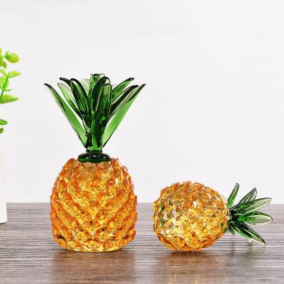 China China Creative Crystal Opens Home Glass Crystal Decoration Pineapple Fruit Crystal Ornaments for sale