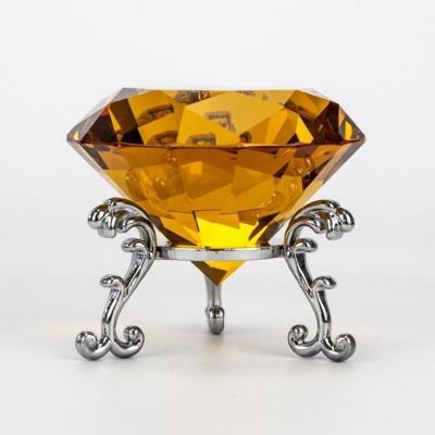 China Support China OEM Light Diamante Crystal Fine Workmanship Diamond Shaped Crystal With Stand for sale