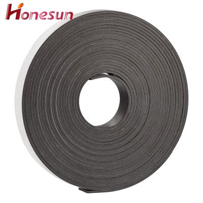 China Industrial Magnetic Tape Magnet Strip Roll with Strong Adhesive Backing for DIY Art Project Whiteboards Fridge Organization for sale