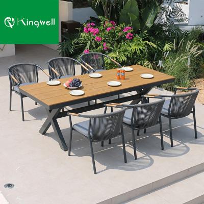 China Modern modern patio used stackable dining table and chairs outdoor cafe restaurant garden furniture for hotel and villa use for sale