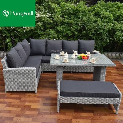 China Modern All Weather Outdoor Furniture Foshan Manufacturer Garden Sofa Set With Woven Rattan for sale