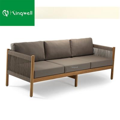 China Modern Outdoor Furniture Garden Teak Furniture Sofa Set Rope Woven Luxurious Sofa for sale