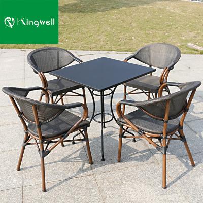 China Modern Cheap Price Outdoor Table Set With Stackable Chair For Side Restaurant for sale