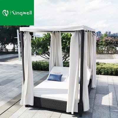 China Modern Wicker Sun Bed Daybed Outdoor Rattan Furniture Garden Furniture for sale