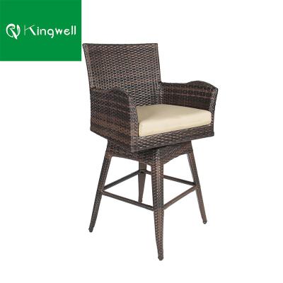 China Durable Outdoor Tan Swivel Rattan Swivel Bar Stool Furniture Patio Bar Stool White Garden Used for sale