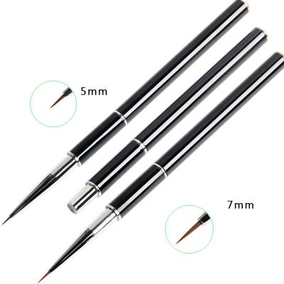 China BQAN Logo Black Metal Handle Nail Customized 7/9/11mm Art Liner Brush Drawing For DIY Nails 3D Carving Painting Pen for sale