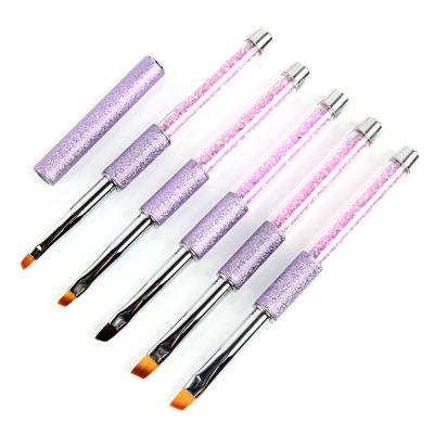 China BQAN Professional High Quality Purple Rhinestone Metal Handle Acrylic Nail Art Manicure Tools For Nail Polish Art Painting UV Gel Design for sale