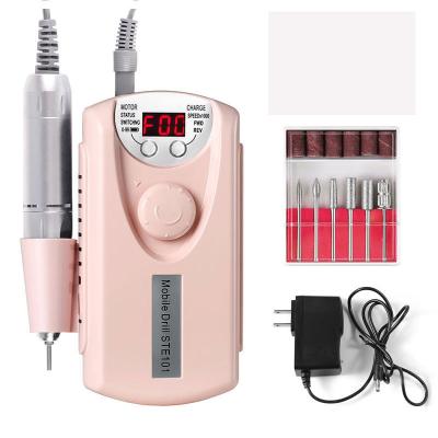 China Professional Rechargeable Nail Art Beauty Equipments 30000RPM Drilling Set Electric Portable Acrylic Nail File Drill Manicure Pedicure Machine for sale