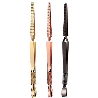 China Dead Nail C Curve Acrylic Pincher Pusher Wand Multi Function Skin Pinching Cuticle Pusher Tool for sale