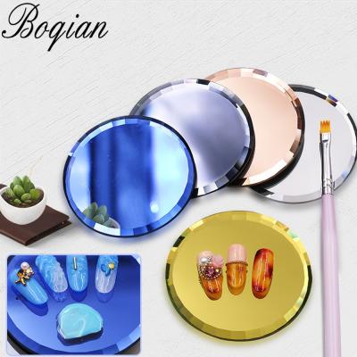 China BQAN Durable 1 PC Double-ended Nail Polish Cream Spatula Spoon Stick Mixing Mirror Glass False Nail Tips Display Board Color Palette for sale