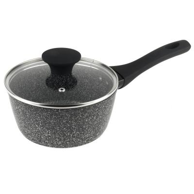 China Non Stick Modern Sauce Pan Kitchen Use Home Use With Granite Stone Induction Bottom Soft Touch Healthy Cooking PFOA Coating Handle FREE for sale