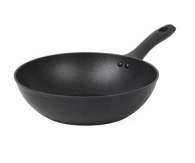 China Kitchen Sustainable Use Non Sale Stick Wok Stir Hot Pan With Handle Induction Bottom Soft Touch Healthy Cooking PFOA FREE for sale