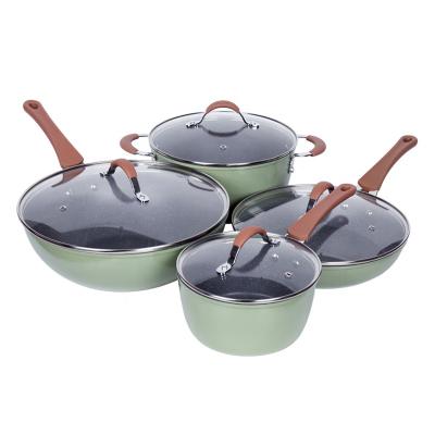 China Sustainable Non Stick Modern Kitchen Enamel Ceramic Cookware Sets for sale