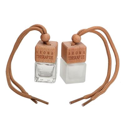 China Cheap 8ml Car Hanging Perfume Bottle Eco-friendly Factory Direct Sale With Wooden Cap for sale