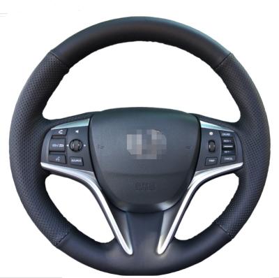 China Perfectly Fit And Durable Luxury Hand-stitched Leather PU Car Steering Wheel Protection Cover for sale