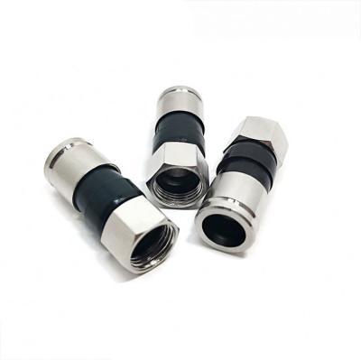 China RF made in China top quality male rf connector rf coaxia F connector with big nut nickel plating for sale