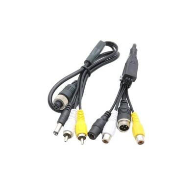 China M12 DVD Player Waterproof Connector Male Plug to 4P Female Plug to RCA Cable and 5521 Plug Cable for sale