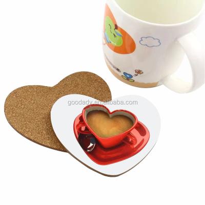 China Viable Customized Promotional Heart Shape Coasters MDF Gifts Non-slip Hot Pad for sale