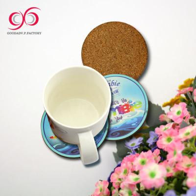 China High Quality Sustainable Promotion MDF Mug Coaster Promotional Coaster With Cork Holder for sale