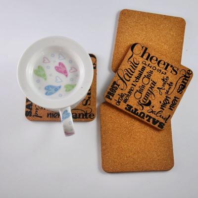 China Best Viable Selling Custom Screen Printed Cork Coaster Coasters Made By Cork for sale