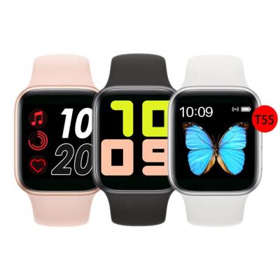 China New touch screen 5 serie 6 BT blood oxygen sport health relojes smarts T55 for iphone smart watch 2020 digital watches for sale