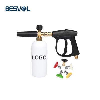 China Car.watering Garden Car Washer 1L Car Wash Foam Spray Gun Car Wash High Pressure Snow Foam Lance Cannon With 5 Colors Nozzle for sale