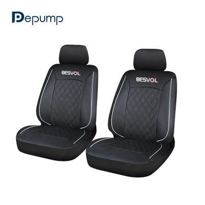 China ZT-P-204 Diamond Lattice PVC Leather Two Line Wholesale Well Fitted Front Car Seat Cover Universal for sale