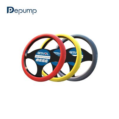 China FX-G-047 Sports General Purpose Low Profile Silicone Blue Car Steering Wheel Cover for sale