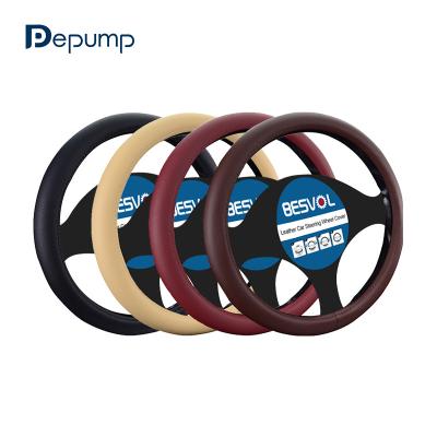 China FX-P-006 durable hot sale low price 15 inch universal car accessory PVC leather steering wheel cover for sale