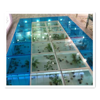 China Tempered Glass Dance Floor 55.2 Yard 66.2 44.2 6.38 10.38 6 8 16mm 12 13.52 Mm Base Iron Polished Edge Tempered Triple Laminated Glass for sale