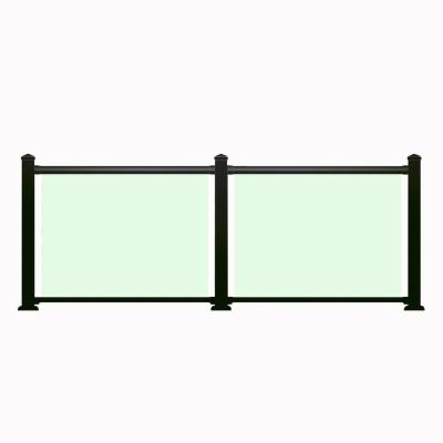 China Easily Assembled Safety Black Glass Wooden Rail Bunnings Fence Tennis Court Adjustable Glass Panels for sale