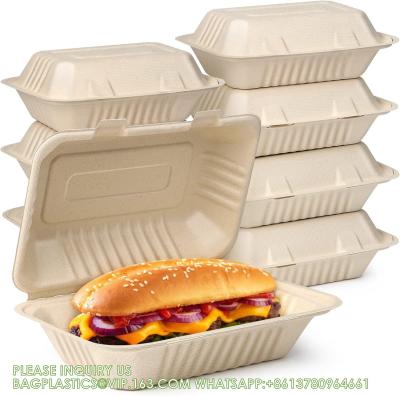 China Clamshell Take Out Food Containers, 75 Pack Disposable To Go Containers, Compostable To Go Boxes, Biodegradable for sale