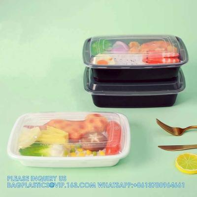 China 980ml American Takeaway Box Eco-Friendly Microwave Safe Plastic Food Containers With Lids Disposable Food Lunch Box for sale