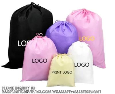 China Eco Friendly Custom Logo Non Woven Dustproof Draw String Bag Shoes Bag Dust Drawstring Bag Dust Cover Pouch Bag for sale