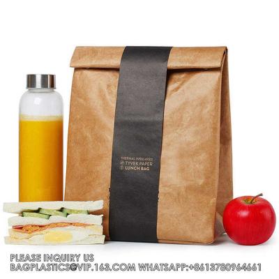 China Waterproof Thermal Tyvek Lunch Bag Insulated Cooler Bag For Breakfast DuPont paper bag insulation simple storage bag for sale