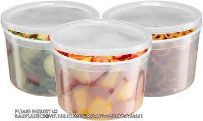 China Plastic Deli Containers With Lids, Slime, Soup, Meal Prep Containers Stackable Leakproof Microwave Dish for sale