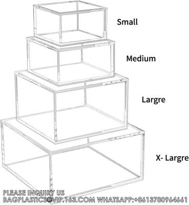 China Clear Box Square Container To Hold Staples, Highlighters, Adhesive Tape, Paper Clips, Stamps, Stackable Mult-Purpose for sale