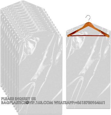 China Bolsas de plástico para ropa Revestimientos transparentes para colgar bolsas de limpieza en seco transparentes Revestimientos a prueba de polvo en venta