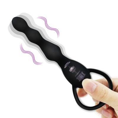 China Contracted and Contemporary Waterproof Anal Toys for Men Women Silicone Anal Plug Vibrating Beads Prostate Massage Vibrator Long Butt Plug for sale