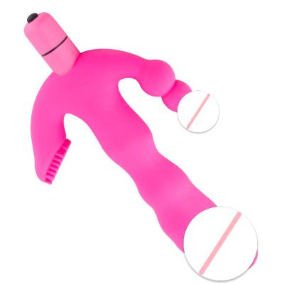 China Contracted and Contemporary Waterproof Anal Toys for Men Women Silicone Anal Plug Vibrating Beads Prostate Massage Vibrator Long Butt Plug for sale