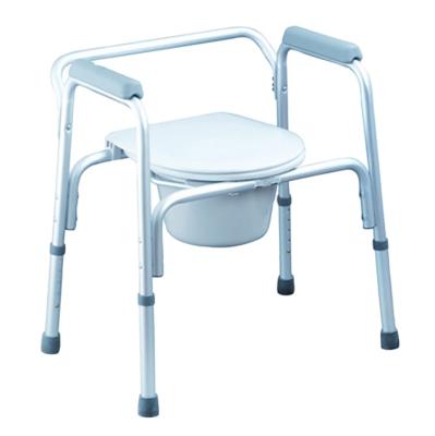 China Adjustable Fixed Height Toilet Seat Commode Chair Single Height Medical Equipment Cushion Armrest for sale