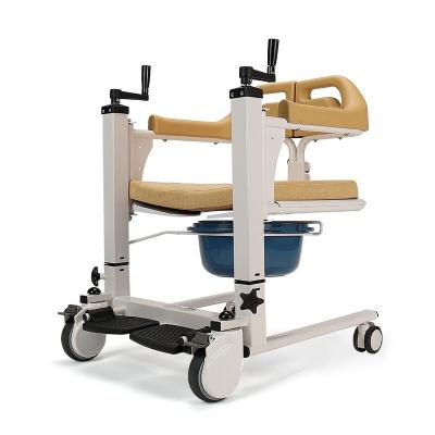 China Height Adjustable Hydraulic Lift Wheelchair Bedside Commode Patient Chair for sale