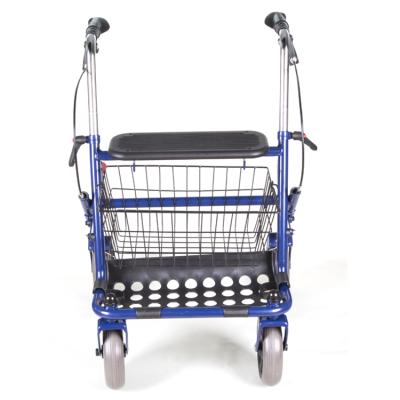 China Health Care Folding Steel Rollator Rollator Steel Frame Walker Foldable Steel Rollator for sale