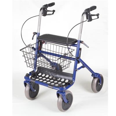 China Folding Rehabilitation Therapy Supplies Steel Frame Walker Rollator Healthcare Rollator for sale