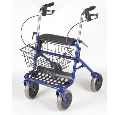 China Folding mobility walker rollator for elderly rehabilitation therapy supplies steel frame walker rollator for sale