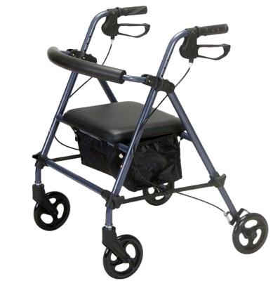 China Mobility Aid Aluminum Four Wheel Light Duty Rollator with New Shopping Bag Wheels, Easier to Maneuver for sale